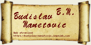 Budislav Manetović vizit kartica